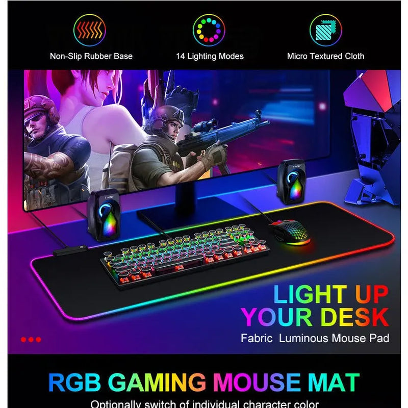 Mouse Pad Gamer Iluminado led Rgb Grande