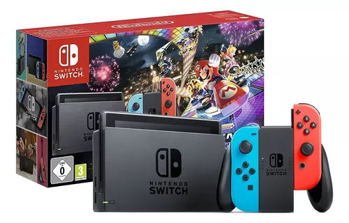 Nintendo Switch 32GB Mario Kart 8 Deluxe cor Vermelho Néon Azul Néon e Preto