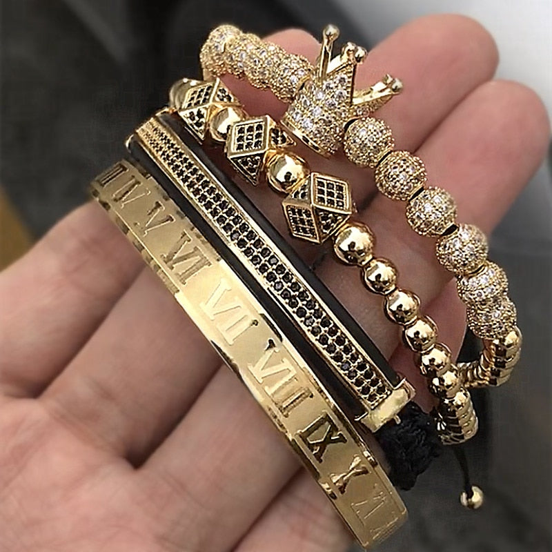 TheKing Conjunto 4 Pulseiras Masculinas