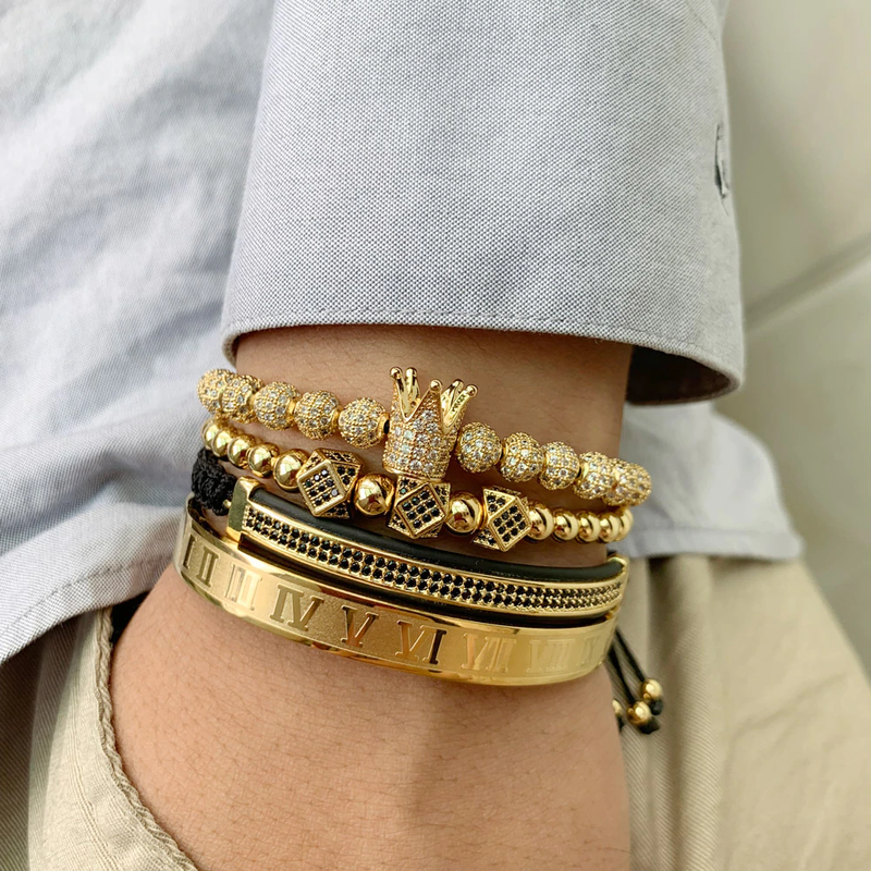 TheKing Conjunto 4 Pulseiras Masculinas