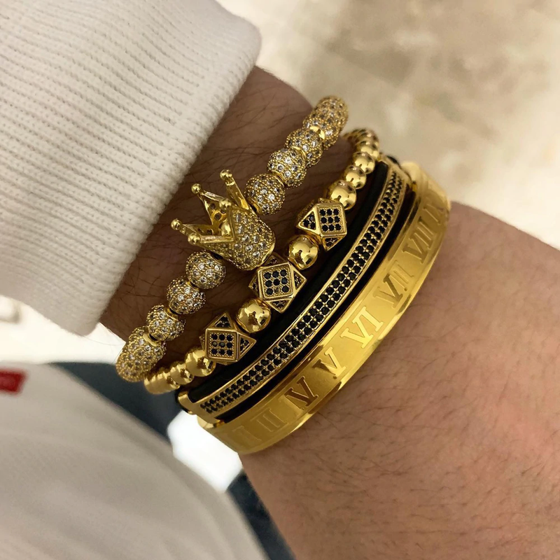 TheKing Conjunto 4 Pulseiras Masculinas