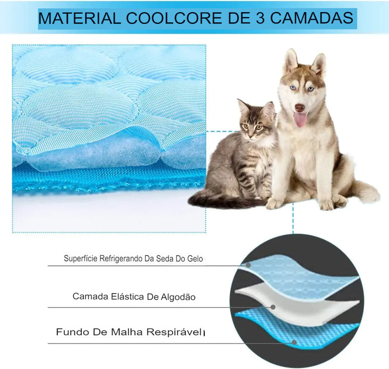 Tapete Refrescante Para Cães e Gatos Ideal para Casa e Viagens