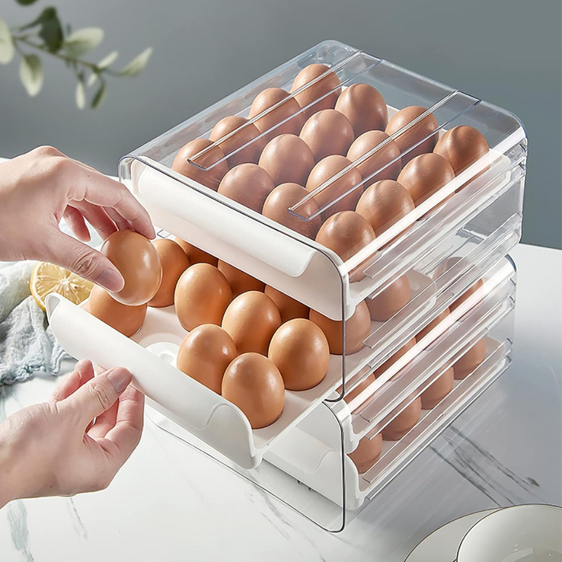 Organizador de Geladeira Porta Ovos Dispenser 32 Ovos