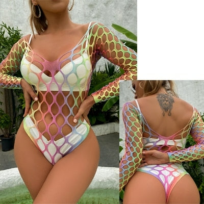 Saida de praia arco-íris malha vazada de croche, super sexy.